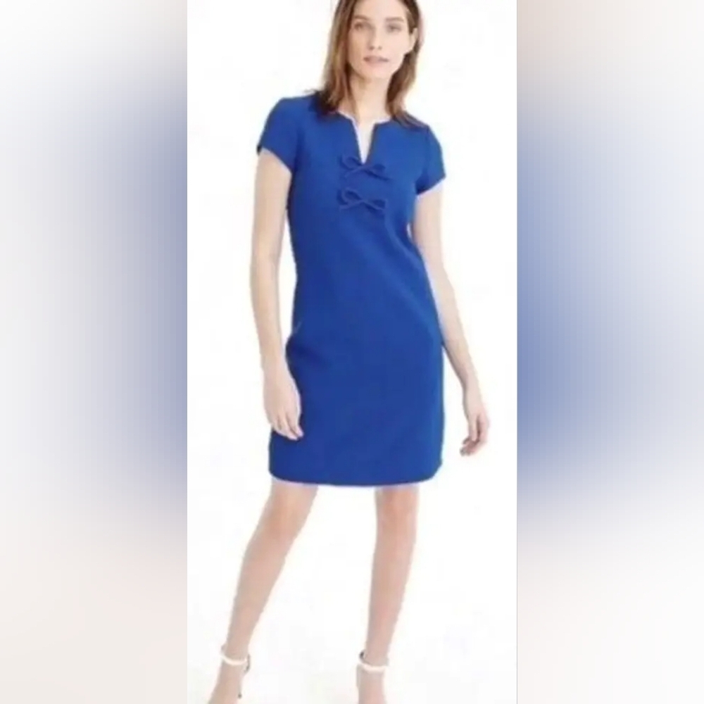 J.Crew Cobalt Blue Presentation Shift Dress Short Sleeve